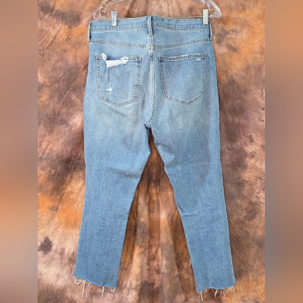 GAP Jeans Vintage Slim Mid Rise Washwell Stretch Light Indigo Blue 32/14R - Picture 6 of 9